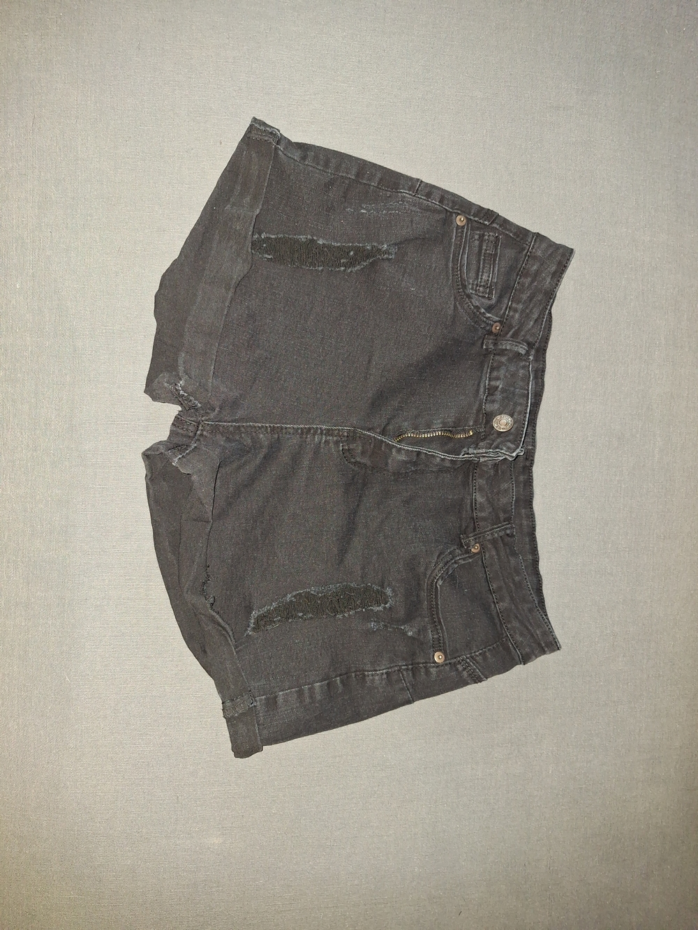 Black Distressed Women's Denim Shorts
